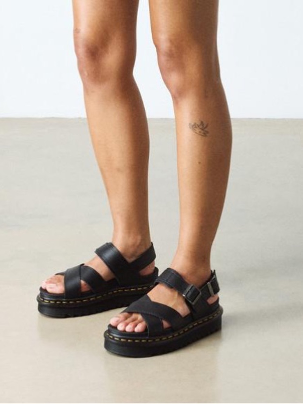 Dr. Martens Women’s Voss II Athena Leather Strap Sandals Black Size EU 38 US 8 L